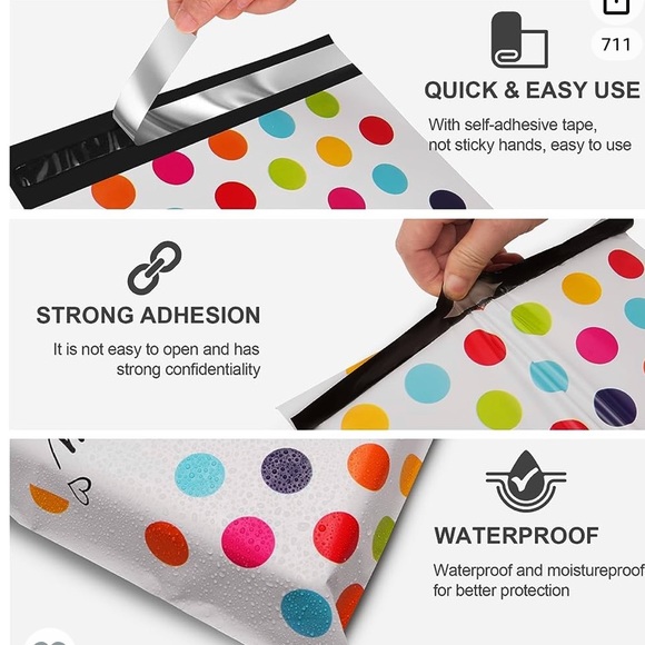 60pc SET!! 30 - 10x13 PolyMailers PLUS 30 Self Adhesive Thank You Sticke… - Picture 4 of 8